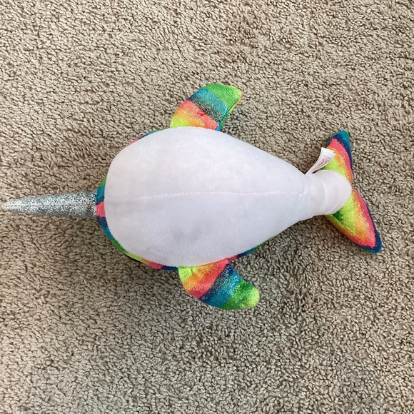 3/$15 🛍️ Ty Beanie Boos Nori the Narwhal rainbow sparkle girls boys stuffed toy - Picture 3 of 8